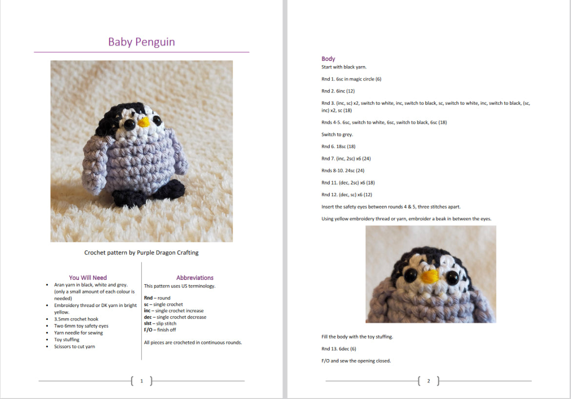 Baby Penguin Crochet Pattern